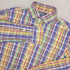 Polo Ralph Lauren Shirt Mens 15.5 Multicolor Plaid Regent Custom Fit Hong Kong